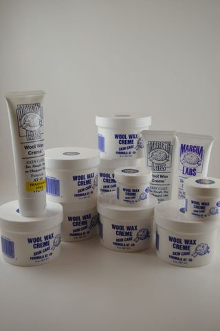 7 Nine Ounce Jars, 2 Two Ounce Jars and 3 Squeeze Tubes Wool Wax Creme